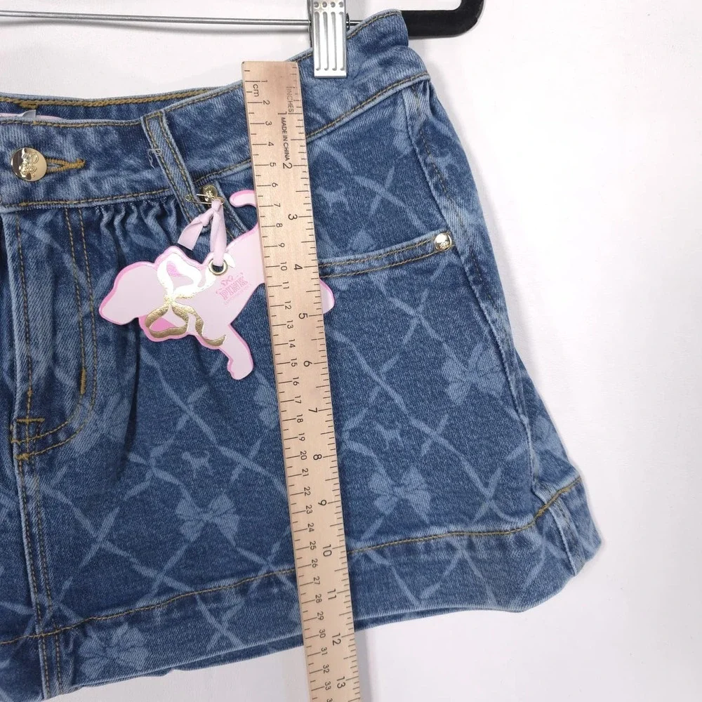 VICTORIA SECRET PINK Womens New Mini Skirt MEDIUM Bow Print LOVESHACKFANCY